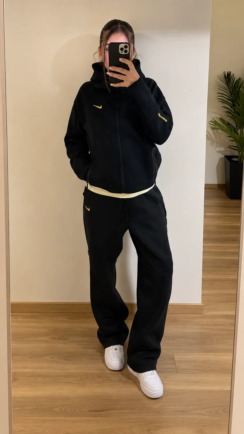 Outfit mit schwarzem Nocta Hoodie und passender Hose